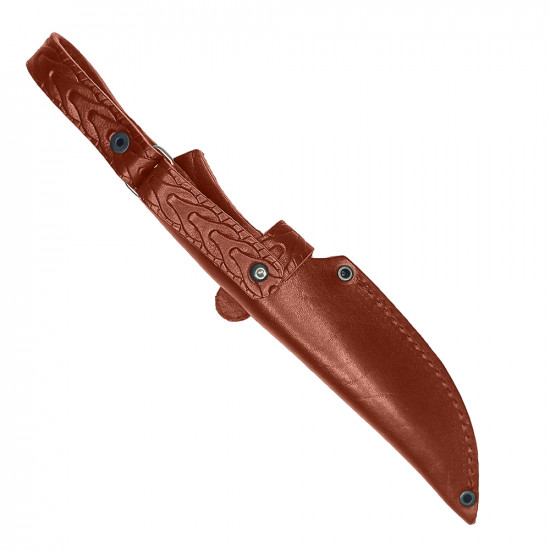 Ножны для ножа с длинной клинка 12 см европейского типа кожаные цвет коньяк