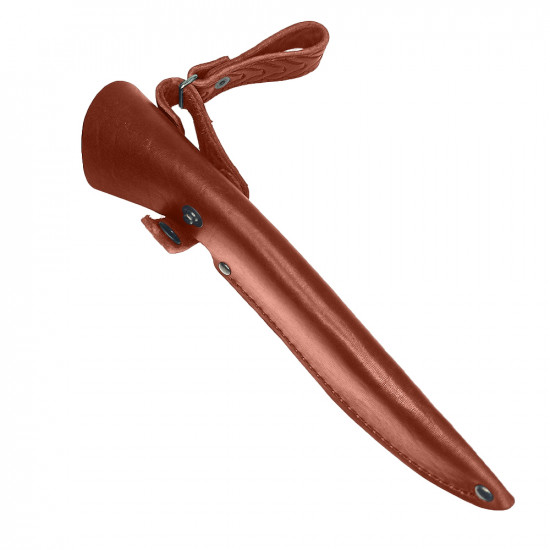 Ножны для ножа с длинной клинка 16 см европейского типа кожаные цвет коньяк