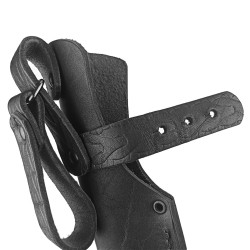 Ножны для ножа с длинной клинка 16 см европейского типа кожаные цвет черный застежка пукля