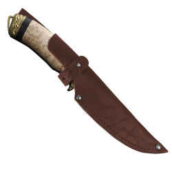 Ножны для ножа с длинной клинка 16 см европейского типа кожаные цвет шоколад застежка пукля