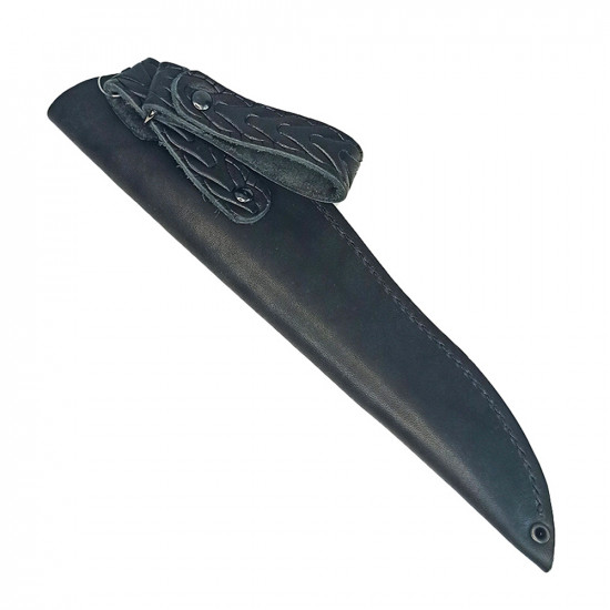 Ножны для ножа с длинной клинка 16 см финского типа кожаные цвет черный
