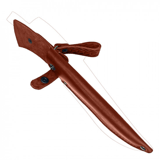 Ножны для ножа с длинной клинка 16 см традиционные кожаные цвет коньяк