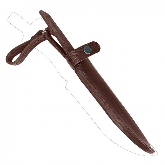 Ножны для ножа с длинной клинка 16 см традиционные кожаные цвет шоколад