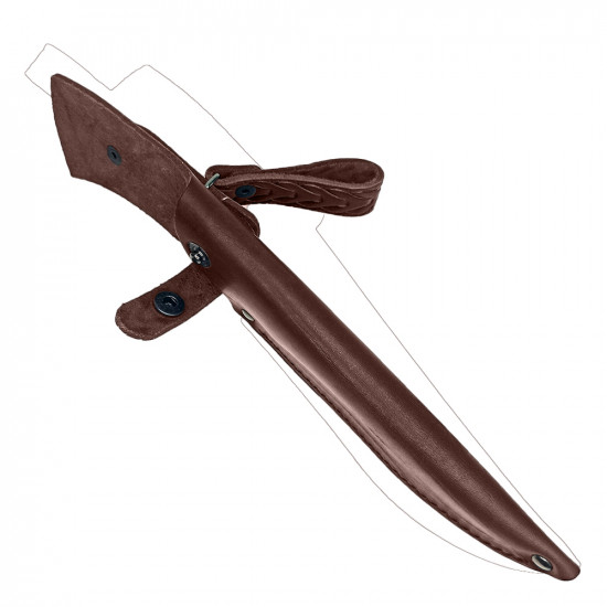 Ножны для ножа с длинной клинка 16 см традиционные кожаные цвет шоколад