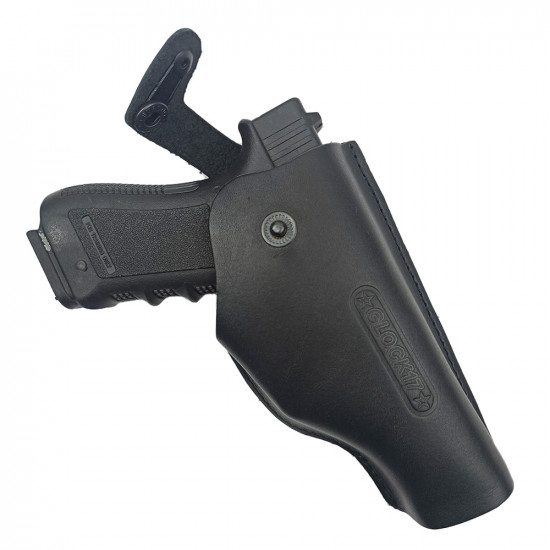 Кобура поясная со скобой для пистолета Glock17, черная