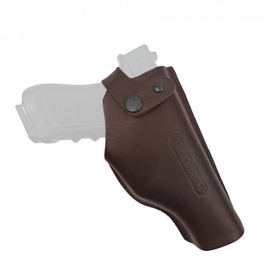 Кобура поясная со скобой для пистолета Glock17, цвет шоколад