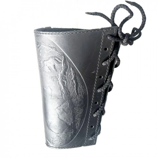 Патронташ кожаный на приклад на 10 патронов 7.62 калибра черный