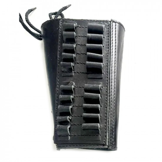 Патронташ кожаный на приклад на 10 патронов 7.62 калибра черный