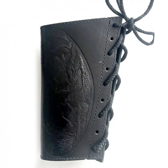 Патронташ кожаный на приклад на 10 патронов 7.62 калибра черный