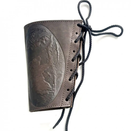 Патронташ кожаный на приклад на 10 патронов 7.62 калибра цвет шоколад