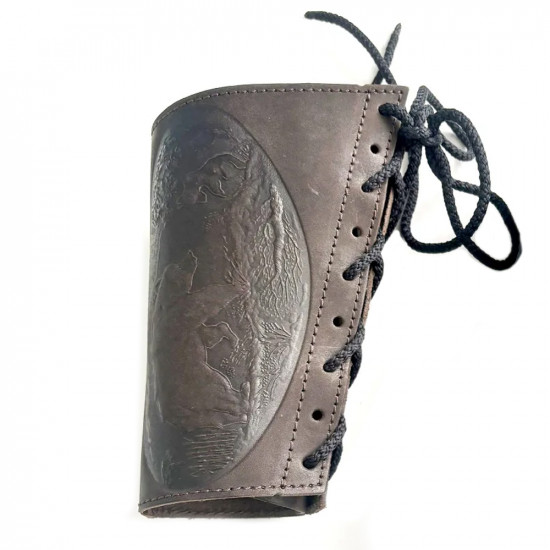 Патронташ кожаный на приклад на 10 патронов 7.62 калибра цвет шоколад