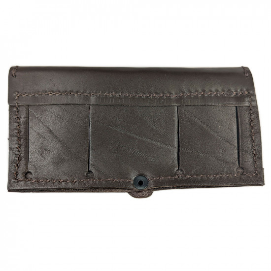 Подсумок кожаный сборный, однорядный, закрытый на пукле на 6 патронов