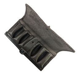 Подсумок кожаный сборный, однорядный, закрытый на пукле на 6 патронов