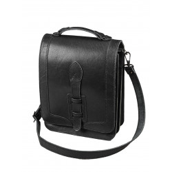 Сумка планшет классический натуральная кожа цвет черный