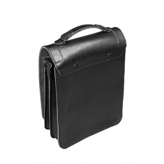 Сумка планшет классический натуральная кожа цвет черный