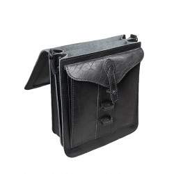 Сумка планшет классический натуральная кожа цвет черный