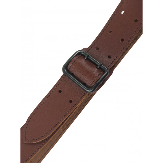 Ремень кожаный фигурный цвет коньяк 120 см