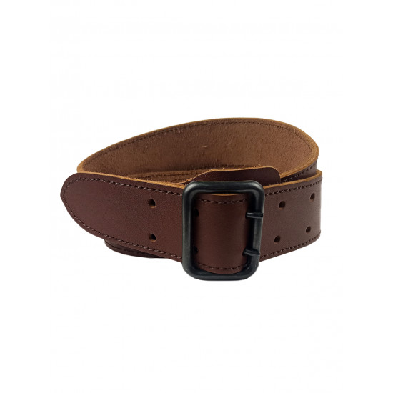 Ремень кожаный фигурный цвет коньяк 130 см