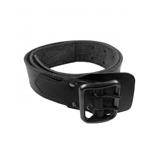 Ремень кожаный фигурный черный 140 см