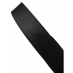 Ремень кожаный фигурный черный 140 см