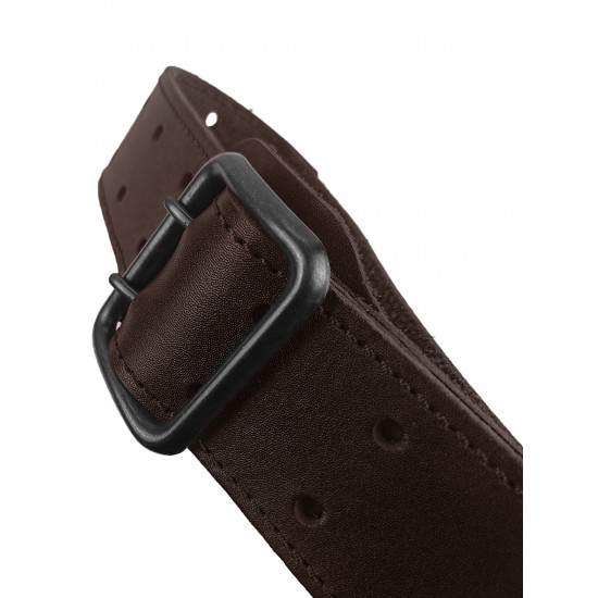 Ремень кожаный фигурный цвет шоколад 140 см