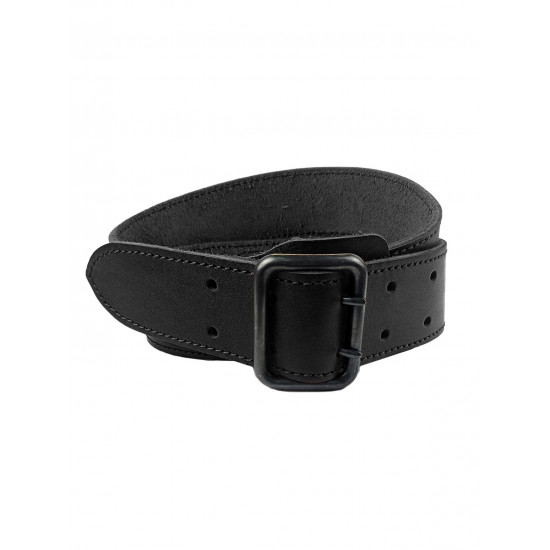 Ремень кожаный фигурный черный 150 см