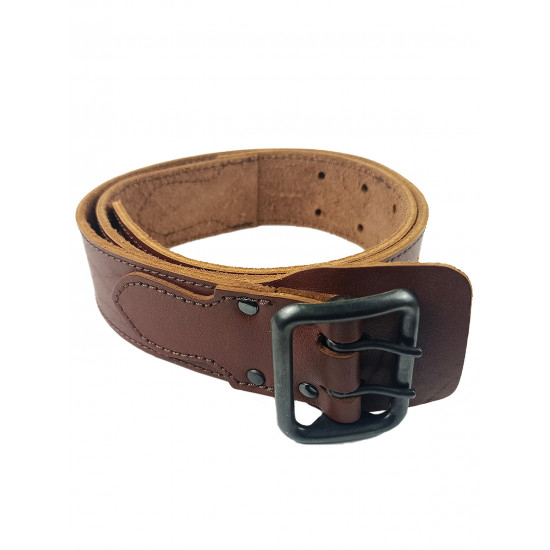 Ремень кожаный фигурный цвет коньяк 150 см