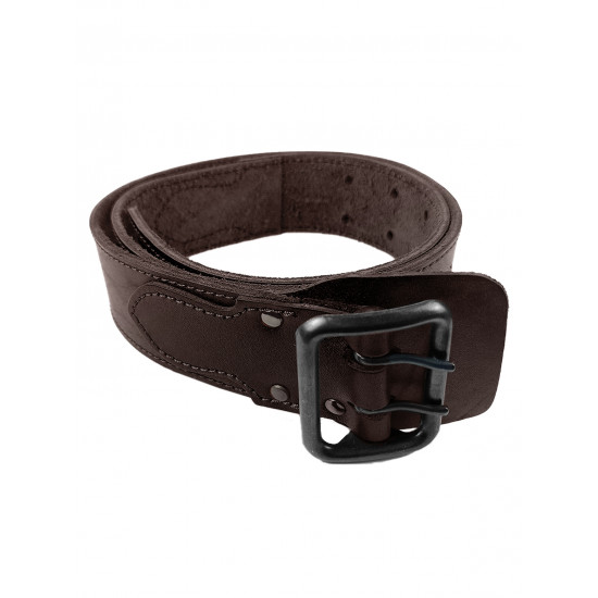 Ремень кожаный фигурный цвет шоколад 150 см