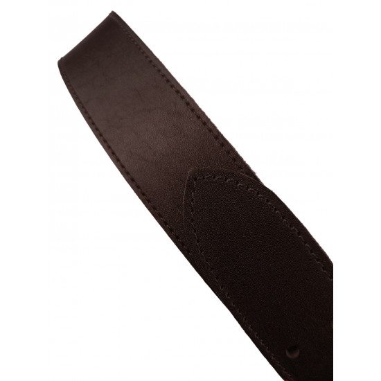 Ремень кожаный фигурный цвет шоколад 150 см