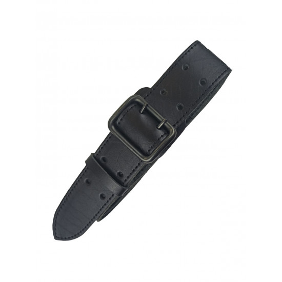 Ремень кожаный фигурный с тиснением цвет черный 120 см