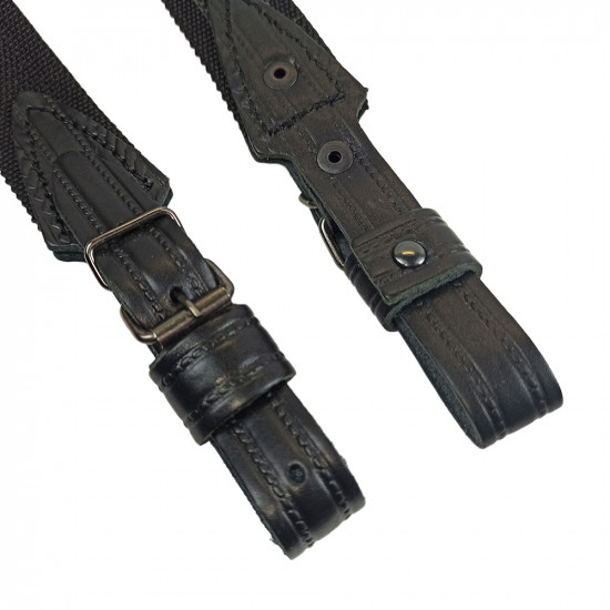 Ремень оружейный синтетический противоскользящий двухточечный текстильный черный