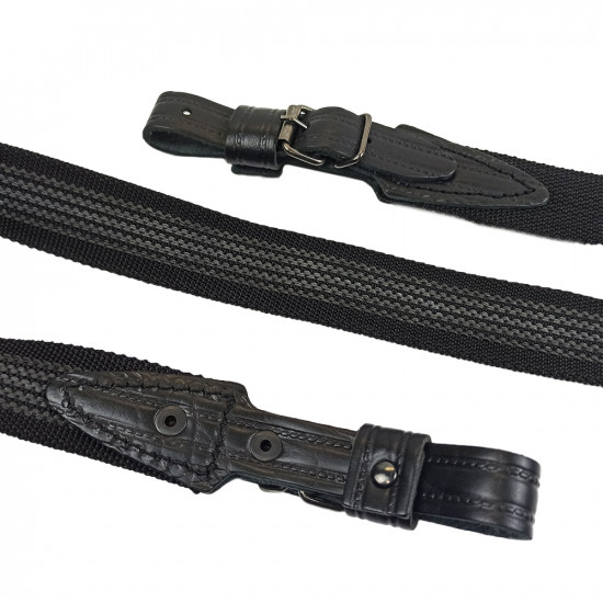Ремень оружейный синтетический противоскользящий двухточечный текстильный черный