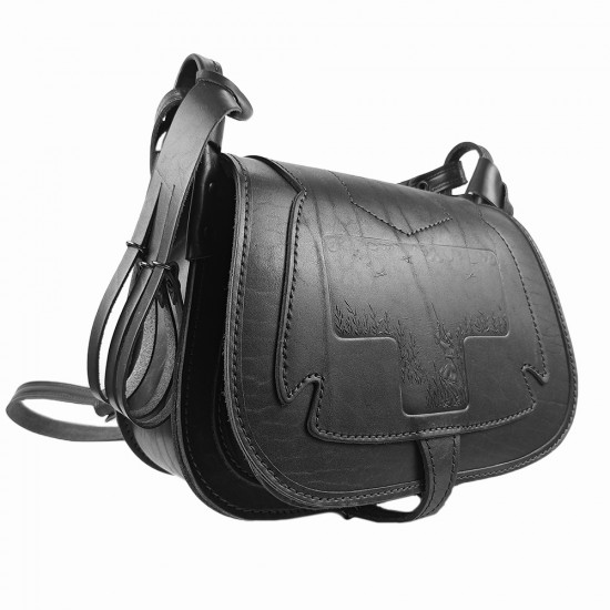 Ягдташ охотничий натуральная кожа средний цвет черный