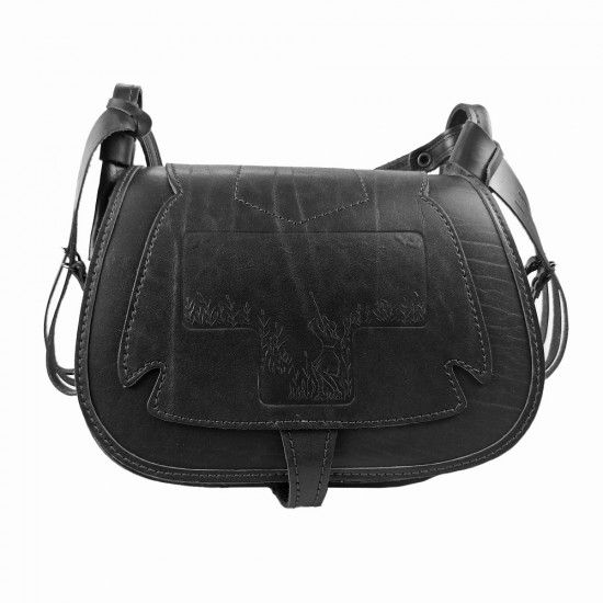 Ягдташ охотничий натуральная кожа средний цвет черный