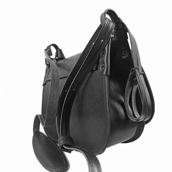 Ягдташ охотничий натуральная кожа средний цвет черный