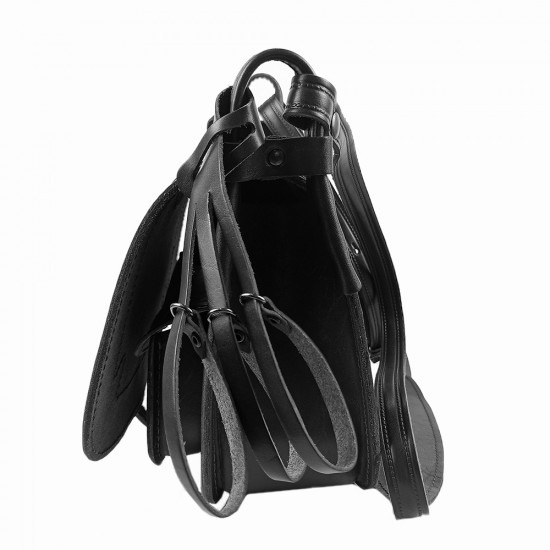 Ягдташ охотничий натуральная кожа средний цвет черный