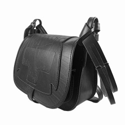 Ягдташ охотничий натуральная кожа средний цвет черный