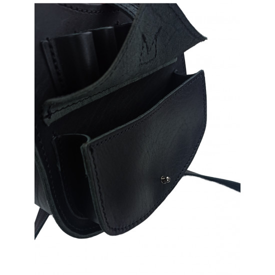 Ягдташ охотничий натуральная кожа малый цвет черный