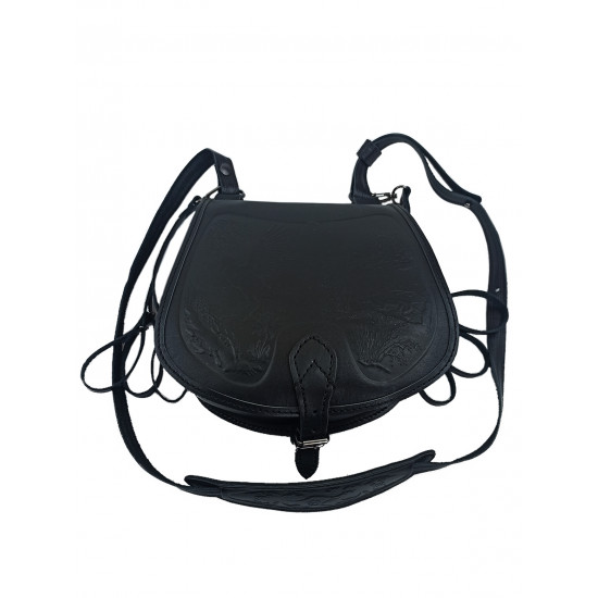 Ягдташ охотничий натуральная кожа малый цвет черный