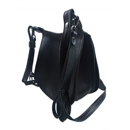 Ягдташ охотничий натуральная кожа малый цвет черный