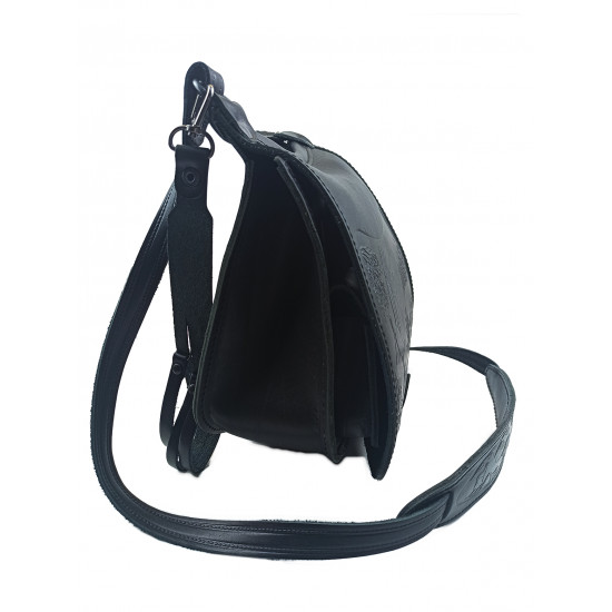 Ягдташ охотничий натуральная кожа малый цвет черный