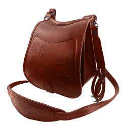 Ягдташ охотничий натуральная кожа малый цвет коньяк