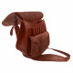 Ягдташ охотничий натуральная кожа малый цвет коньяк