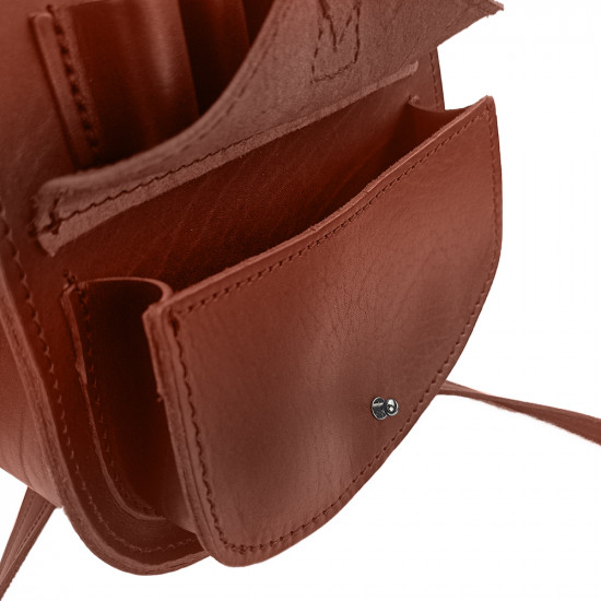 Ягдташ охотничий натуральная кожа малый цвет коньяк