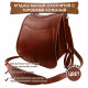 Ягдташ охотничий натуральная кожа малый цвет коньяк