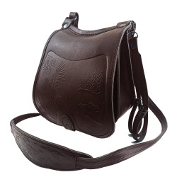 Ягдташ охотничий натуральная кожа малый цвет шоколад