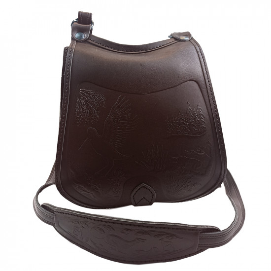 Ягдташ охотничий натуральная кожа малый цвет шоколад