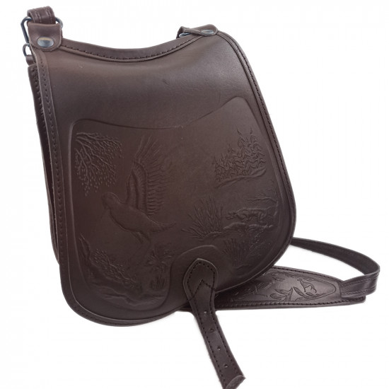 Ягдташ охотничий натуральная кожа малый цвет шоколад