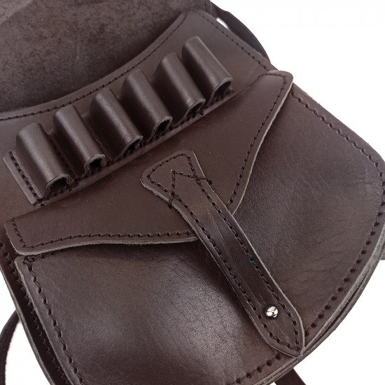 Ягдташ охотничий натуральная кожа малый цвет шоколад