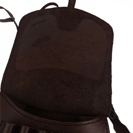 Ягдташ охотничий натуральная кожа малый цвет шоколад